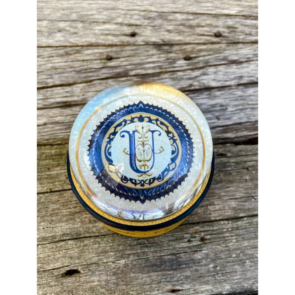 Punch Studios Paperweight Old Script Letter U French Crystal NIB